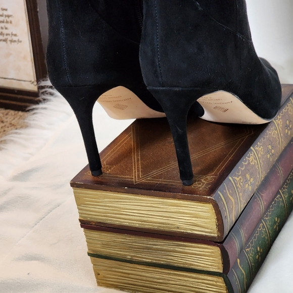 NEW Antonio Melani Black Genuine Suede Leather Dress Knee High Heels Boots - Picture 8 of 15